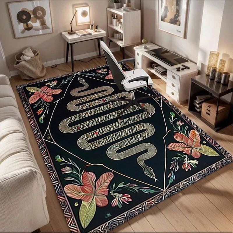 Bohemian Snake Wall Art: Boho Decor with Flowers Office Mat Home Decor Office Desk Chair Rugs Chair Carpet for office Chair Mat Gift For Ha 60cm by 90cm
Bohemian Snake Wall Art: Boho Decor with Flowers Office Mat Home Decor Office Desk Chair Rugs Chair Carpet for office Chair Mat Gift For Ha 60cm by 90cm