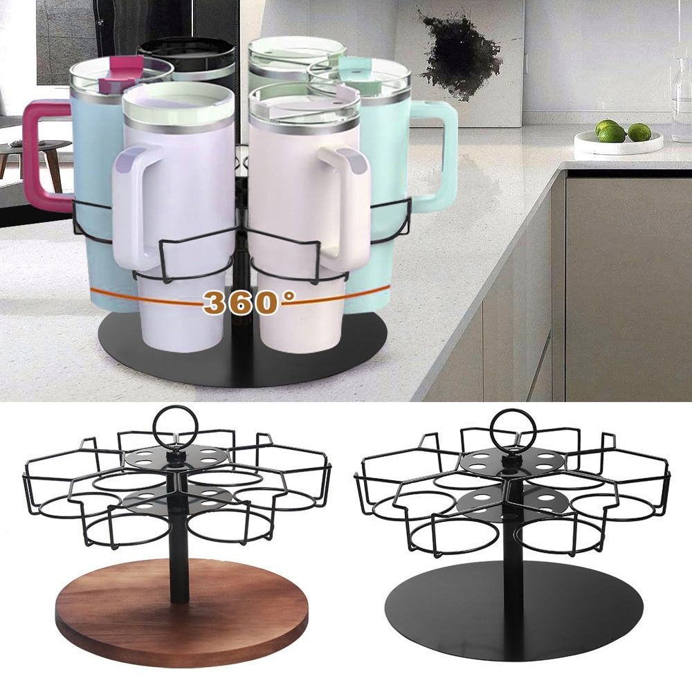 6 Slots Rotatable Cup Holder Non-slip Base Drinkware Stand Cup Storage Holder Kitchen Accessories Wood Base
6 Slots Rotatable Cup Holder Non-slip Base Drinkware Stand Cup Storage Holder Kitchen Accessories Wood Base