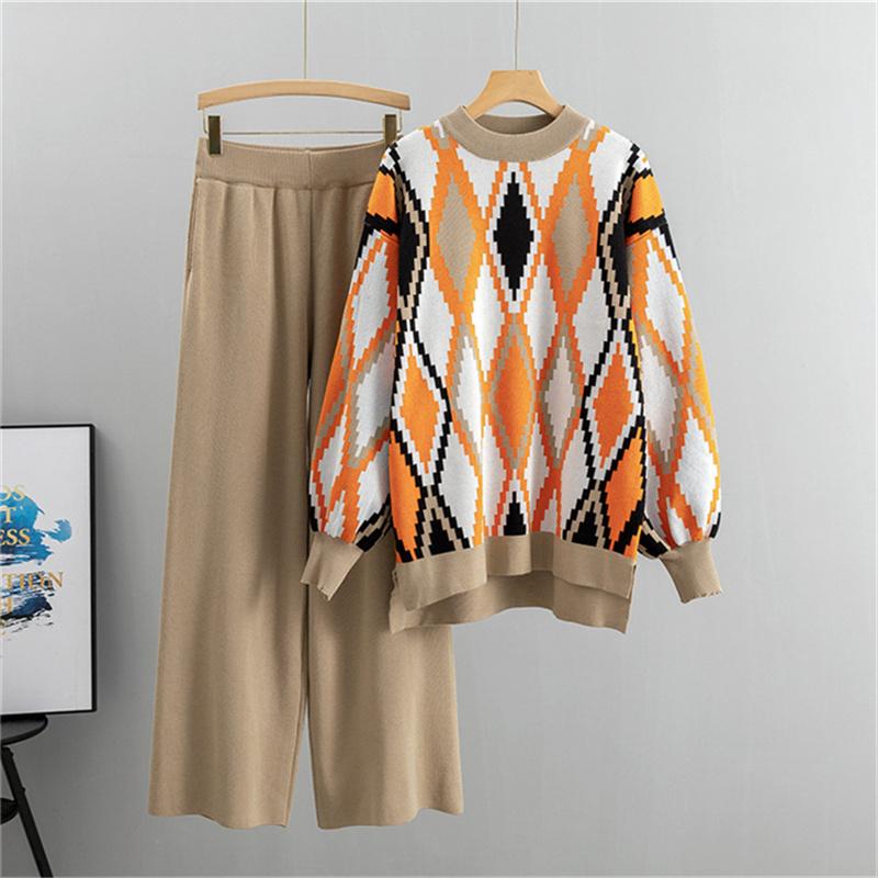 Жіночий осінньо-зимовий спортивно-повсякденний костюм Модний вільний светр Штани з широкими штанинами Набір з двох предметів One Size хакі
Жіночий осінньо-зимовий спортивно-повсякденний костюм Модний вільний светр Штани з широкими штанинами Набір з двох предметів One Size хакі