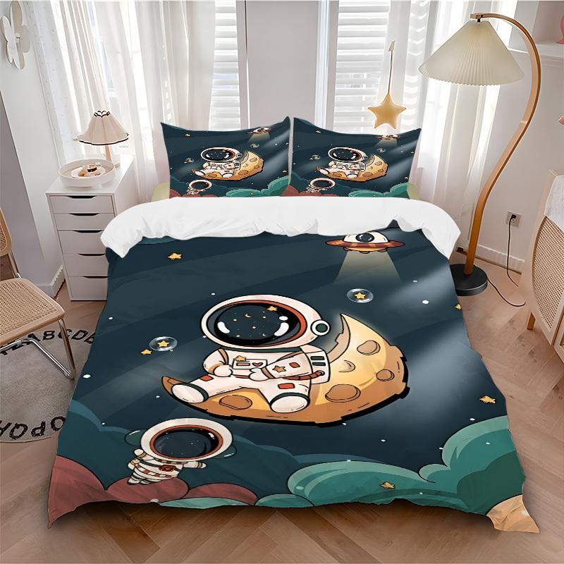 3pcs Astronaut Moon 1Cover + 2Pillowcases, PillowInserts NotIncluded, Machine Washable, All - Season Use, Suitable for Bedroom Guest Room52 135x200cm
3pcs Astronaut Moon 1Cover + 2Pillowcases, PillowInserts NotIncluded, Machine Washable, All - Season Use, Suitable for Bedroom Guest Room52 135x200cm
