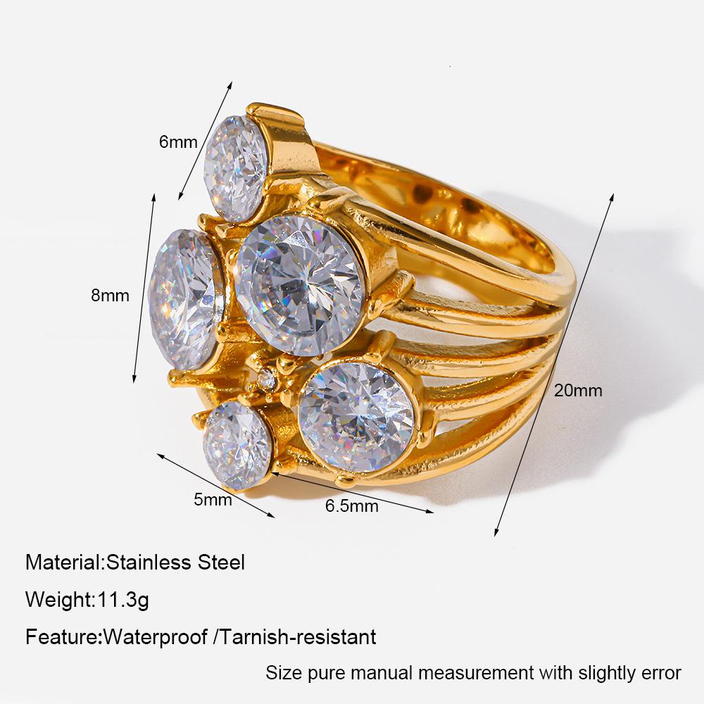 Luxury Multi-layer Zircon Stainless Steel Rings for Women Gold Color Wide Chunky Ring Sparkling Engagement Party Zircon Gift 6 белый
Luxury Multi-layer Zircon Stainless Steel Rings for Women Gold Color Wide Chunky Ring Sparkling Engagement Party Zircon Gift 6 белый