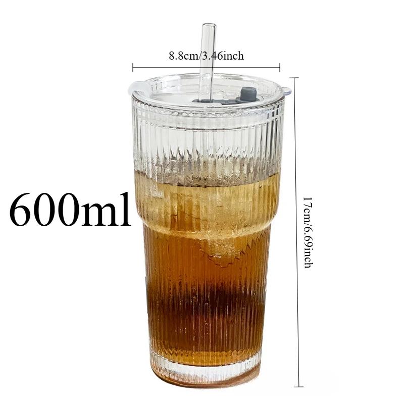 Ребристые стеклянные стаканы с крышками и трубочками, большие стаканы для сока и кофе объемом 600 мл, штабелируемые, пригодные для мытья в посудомоечной машине, современные стаканы для домашнего офиса 501-600ml чистый
Ребристые стеклянные стаканы с крышками и трубочками, большие стаканы для сока и кофе объемом 600 мл, штабелируемые, пригодные для мытья в посудомоечной машине, современные стаканы для домашнего офиса 501-600ml чистый