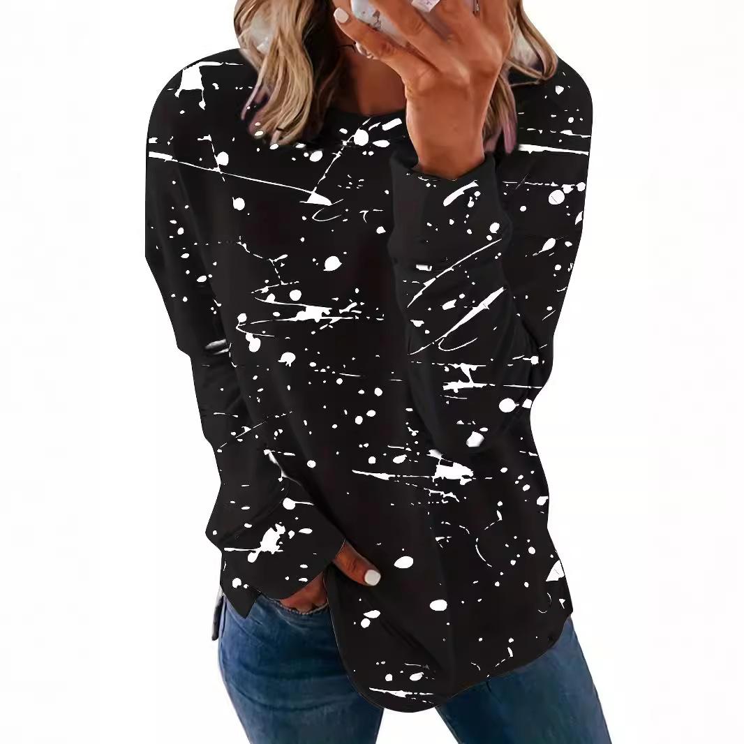Autumn and winter new T-shirt women s explosion graffiti printing loose long sleeves, top 1XL чорний
Autumn and winter new T-shirt women s explosion graffiti printing loose long sleeves, top 1XL чорний