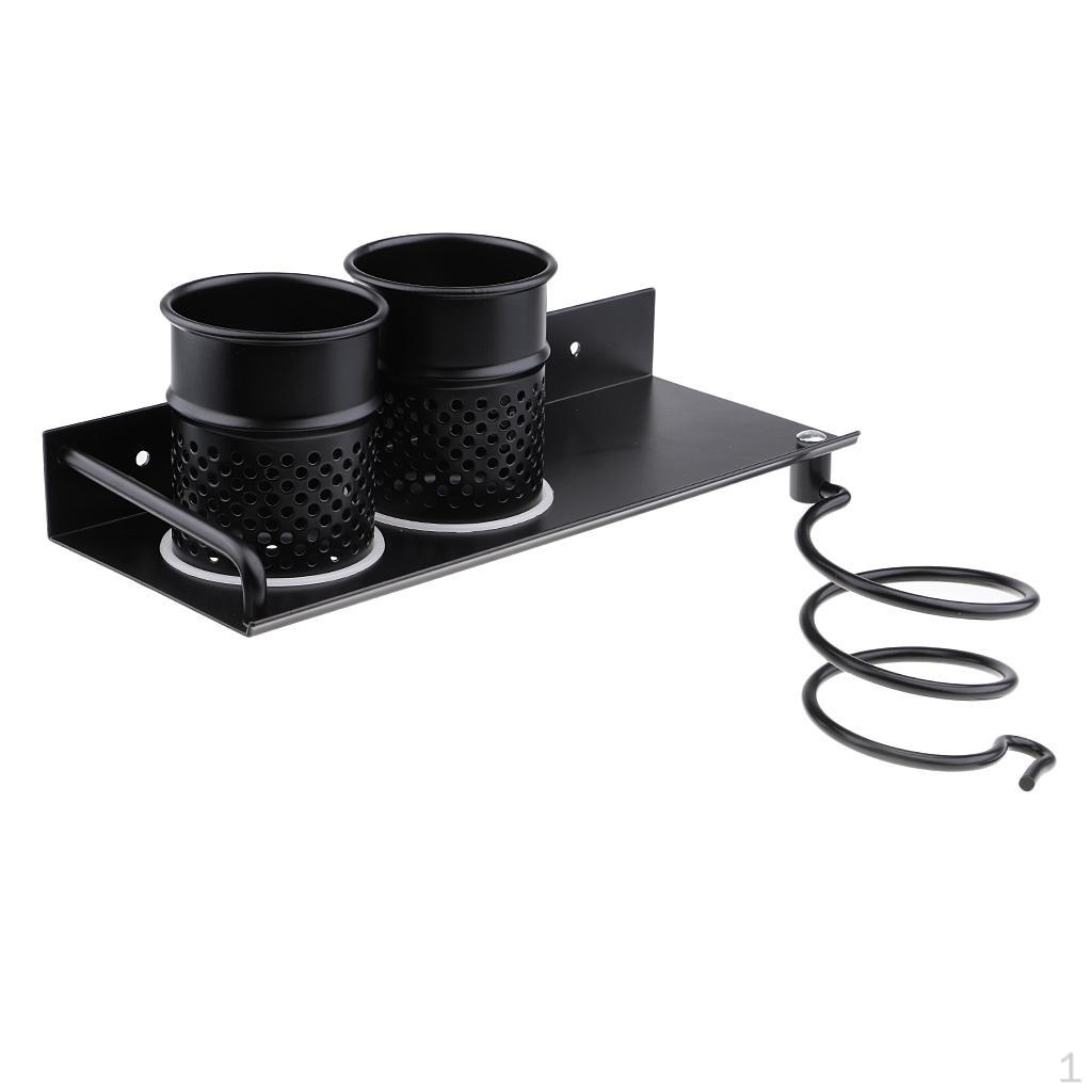 Wall Mount Hair Dryer Holder Rack Stand Storage Comb Brush Organizer Hanger with Two Cups
Wall Mount Hair Dryer Holder Rack Stand Storage Comb Brush Organizer Hanger with Two Cups