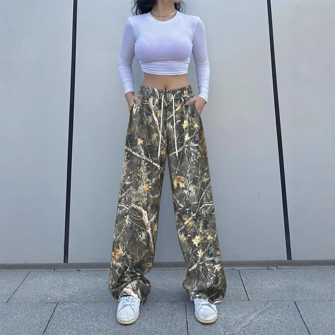 Girls Fashionable Casual Waist Cinching Camouflage Printed Wide Leg Loose Straight Leg Pants In Spring, Summer, and Autumn S
Girls Fashionable Casual Waist Cinching Camouflage Printed Wide Leg Loose Straight Leg Pants In Spring, Summer, and Autumn S