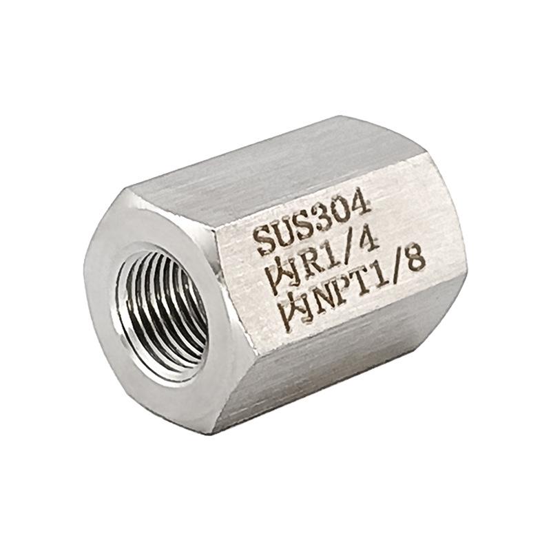 Stainless Steel 304 Threaded Reducer Adapter: NPT 1/8 to BSPT R 1/4
Stainless Steel 304 Threaded Reducer Adapter: NPT 1/8 to BSPT R 1/4
