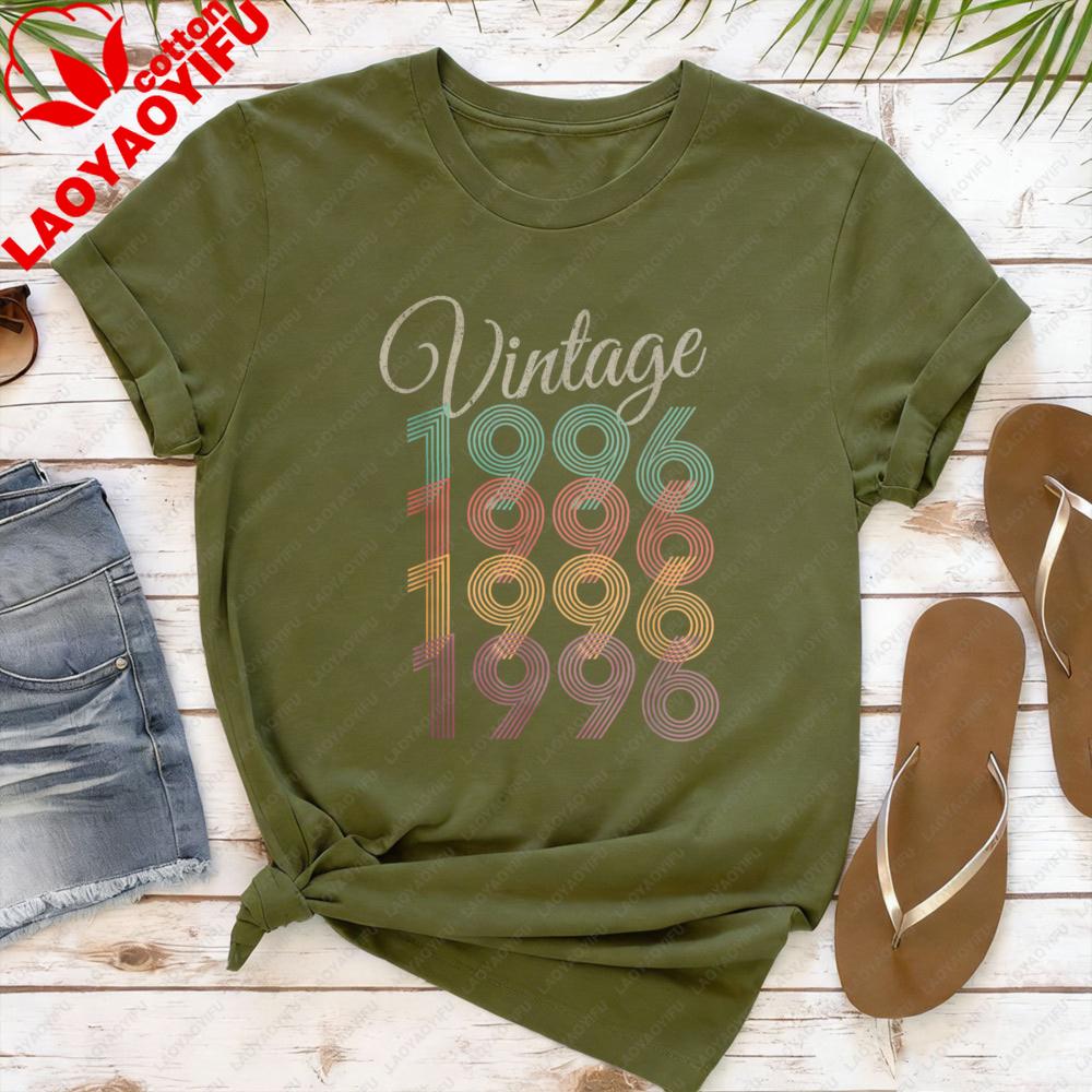Vintage 1996 Rainbow Text Women TShirt Casual Fashion Cotton Tops Short Sleeve Summer Tops Gift for Birthday Party Clothes S
Vintage 1996 Rainbow Text Women TShirt Casual Fashion Cotton Tops Short Sleeve Summer Tops Gift for Birthday Party Clothes S