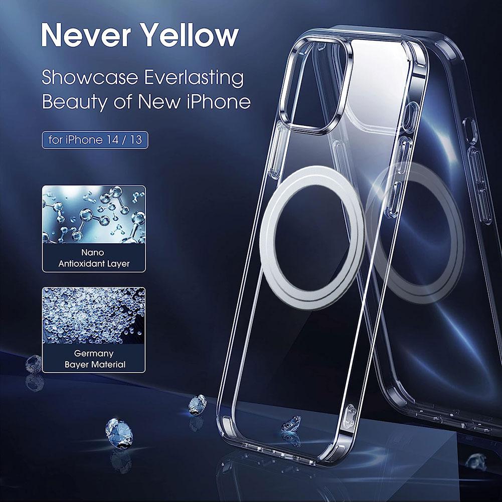 For iPhone 14 Magnetic Clear Case Compatible with MagSafe TPU+PC Protective Phone Cover Transparent
For iPhone 14 Magnetic Clear Case Compatible with MagSafe TPU+PC Protective Phone Cover Transparent