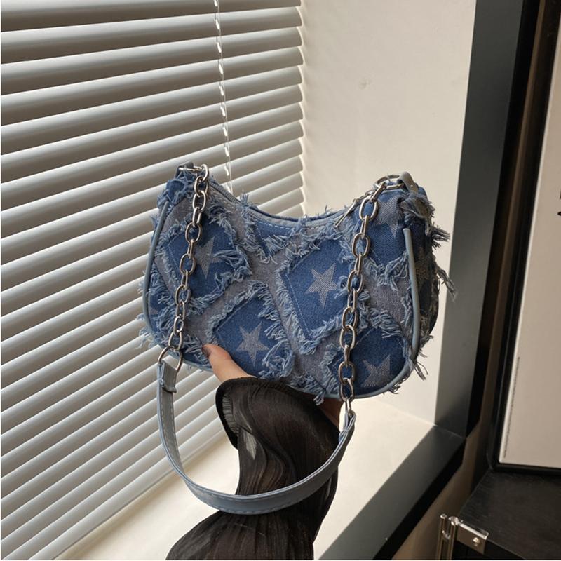 Yogodlns Womens Star Pattern Chain Decor Small Shoulder Bag Trendy Vintage Y2k Denim Underarm Bag Korean Star Women s Handbag Lady 21.5x8x14cm чорний
Yogodlns Womens Star Pattern Chain Decor Small Shoulder Bag Trendy Vintage Y2k Denim Underarm Bag Korean Star Women s Handbag Lady 21.5x8x14cm чорний