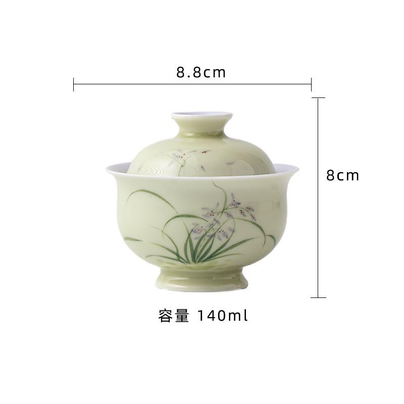 140ml Hand-painted Orchid Gaiwan Luxury Anti-scald Tea Tureen Tea Bowl With Lid Kit Tea Making Cover Bowl Teaset Supplies Craft
140ml Hand-painted Orchid Gaiwan Luxury Anti-scald Tea Tureen Tea Bowl With Lid Kit Tea Making Cover Bowl Teaset Supplies Craft