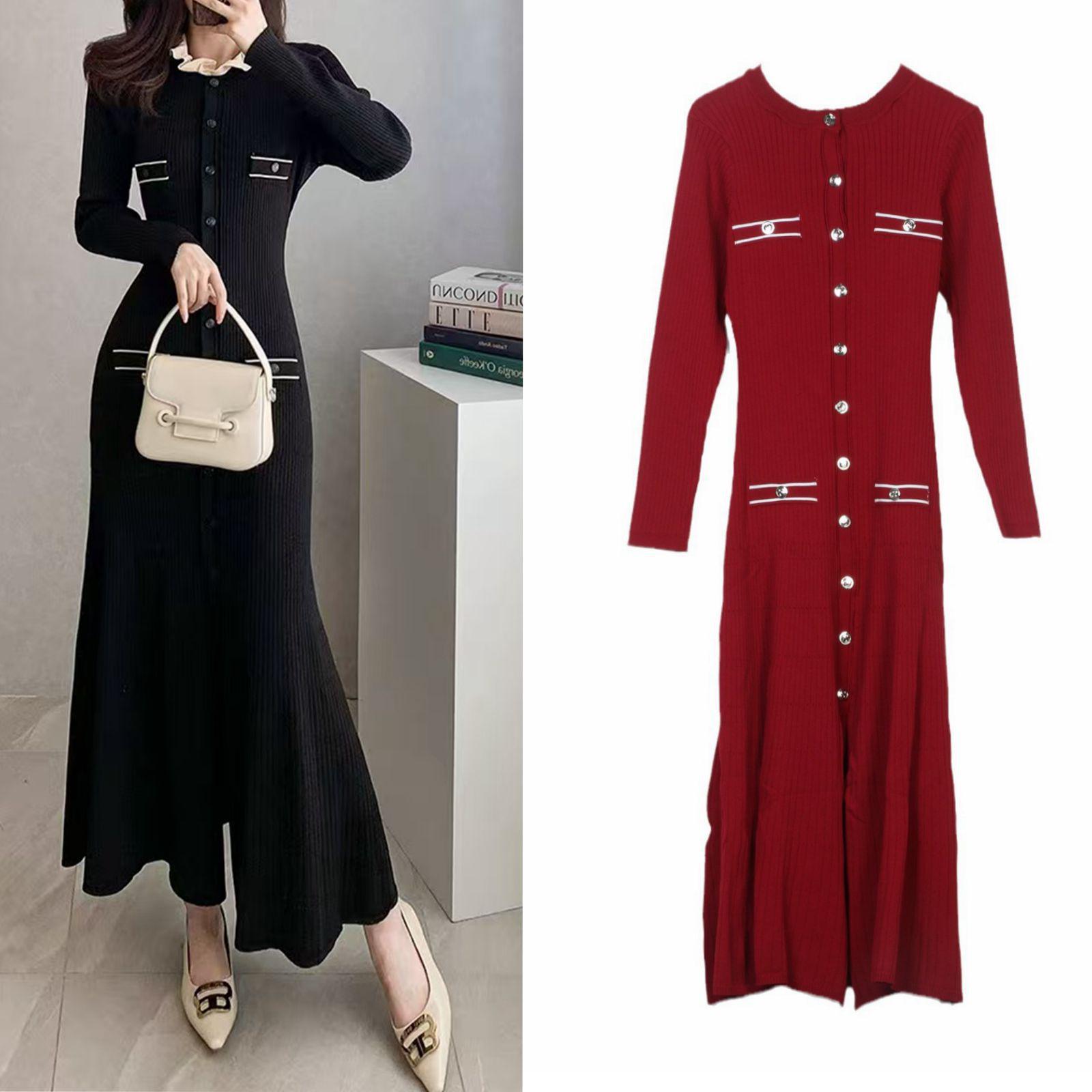 Women s Elegant Knitted Long Dress with Ruffled Collar, Waist-Cinching Design - Autumn/Winter 2024 Collection Large
Women s Elegant Knitted Long Dress with Ruffled Collar, Waist-Cinching Design - Autumn/Winter 2024 Collection Large