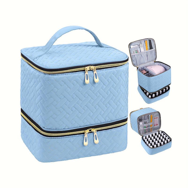 Large Double-Layer Quilted Nail Polish Bag: Holds 30 Bottles, Portable Travel Makeup Storage
Large Double-Layer Quilted Nail Polish Bag: Holds 30 Bottles, Portable Travel Makeup Storage