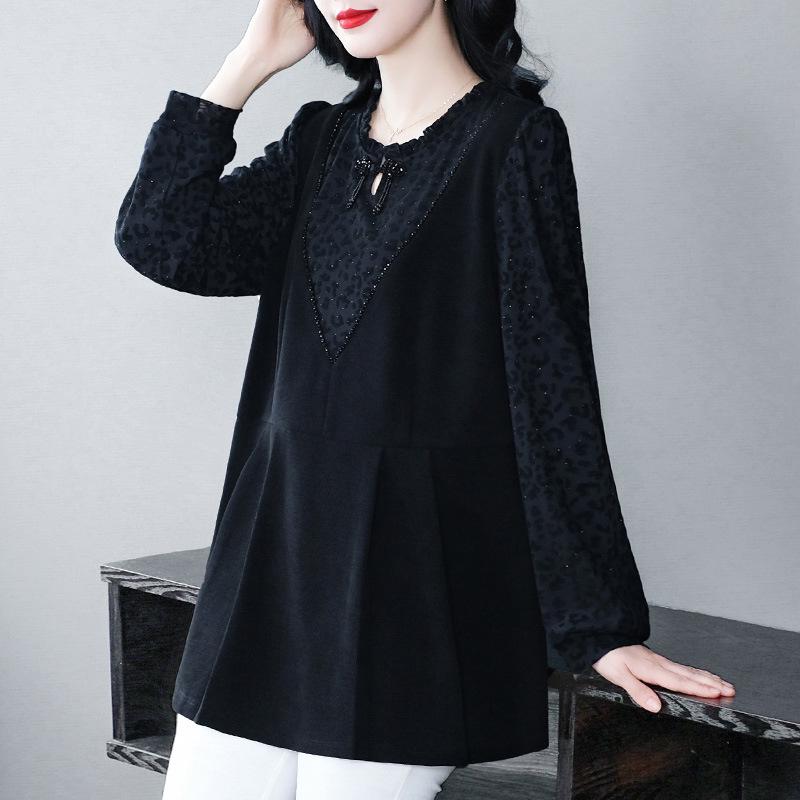 New Autumn/Winter Lace Frog Button Long-Sleeve Casual Versatile Top for Young Moms - Plus Size Available XL recommended 120-140 jin
New Autumn/Winter Lace Frog Button Long-Sleeve Casual Versatile Top for Young Moms - Plus Size Available XL recommended 120-140 jin