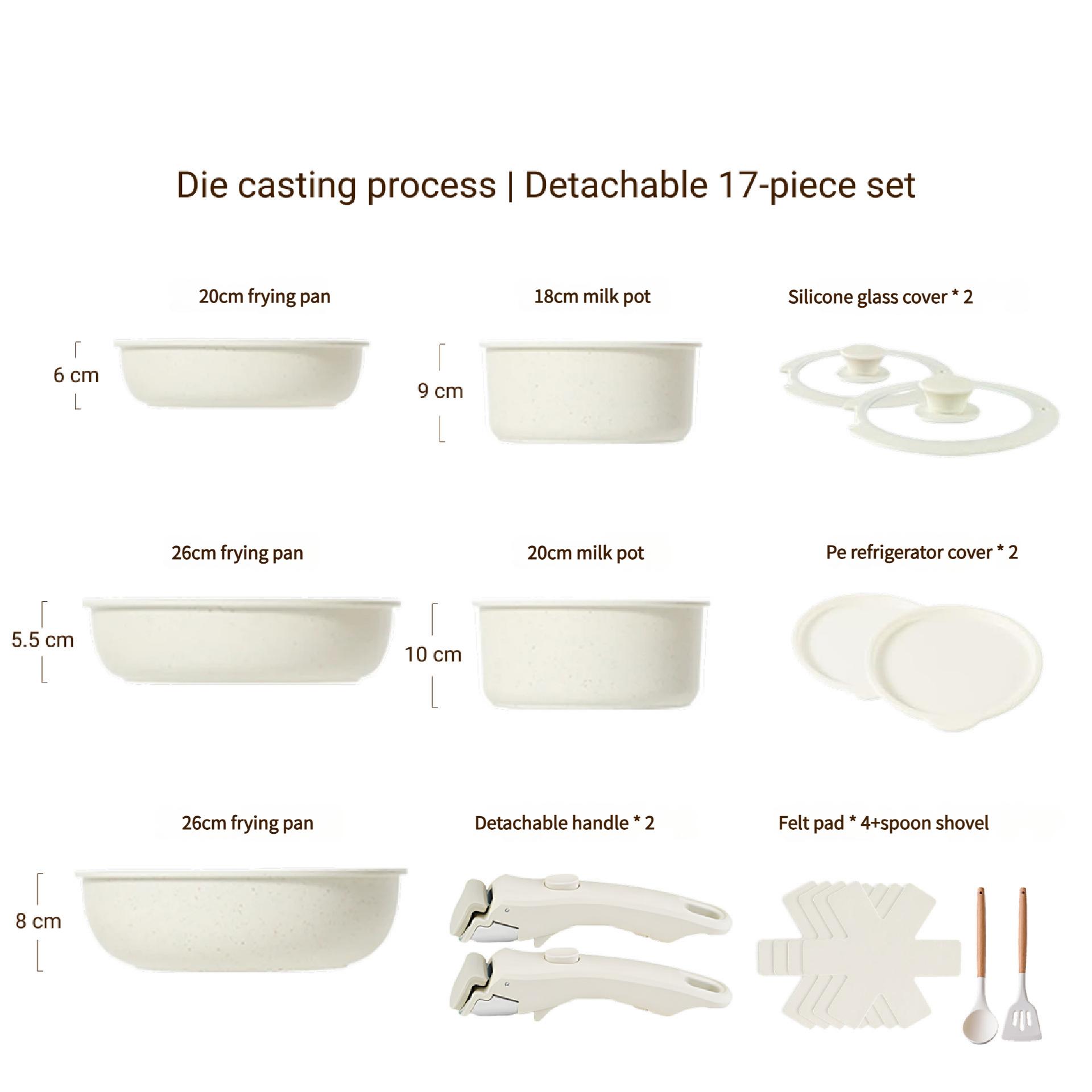 Съемная ручка Набор посуды Гранитное покрытие Антипригарные кастрюли Кастрюля для молока Сковорода Сотейник Компактный кухонный набор Штабелируемое хранение Индукционная плита Кастрюля 17pcs
Съемная ручка Набор посуды Гранитное покрытие Антипригарные кастрюли Кастрюля для молока Сковорода Сотейник Компактный кухонный набор Штабелируемое хранение Индукционная плита Кастрюля 17pcs