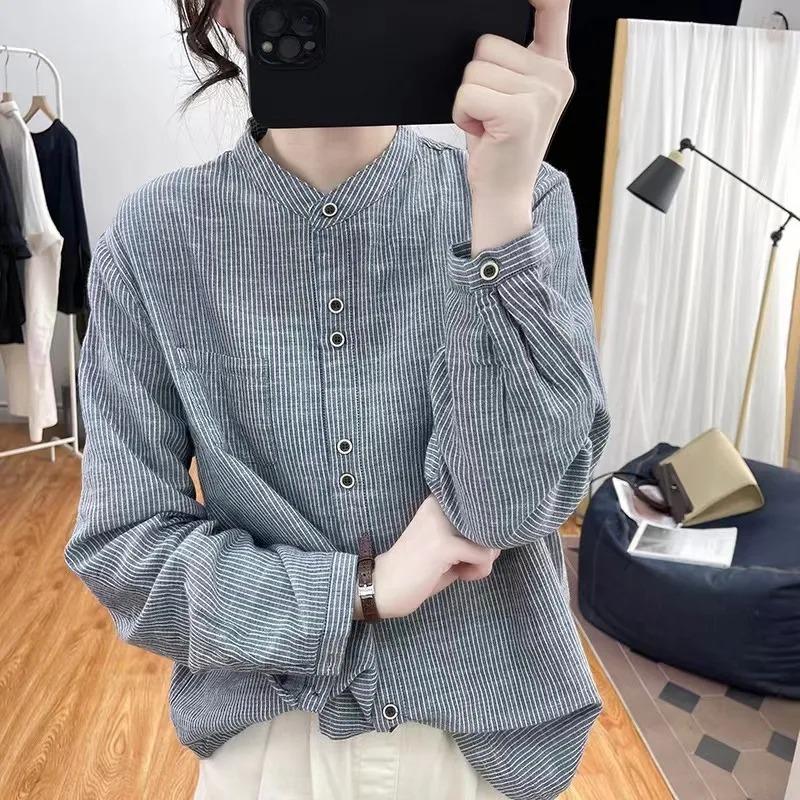 Cotton and Linen Plaid Shirt for Women Spring New Style Simple Commuting Temperament Slim and Versatile Base Shirt Trendy XL сірий
Cotton and Linen Plaid Shirt for Women Spring New Style Simple Commuting Temperament Slim and Versatile Base Shirt Trendy XL сірий