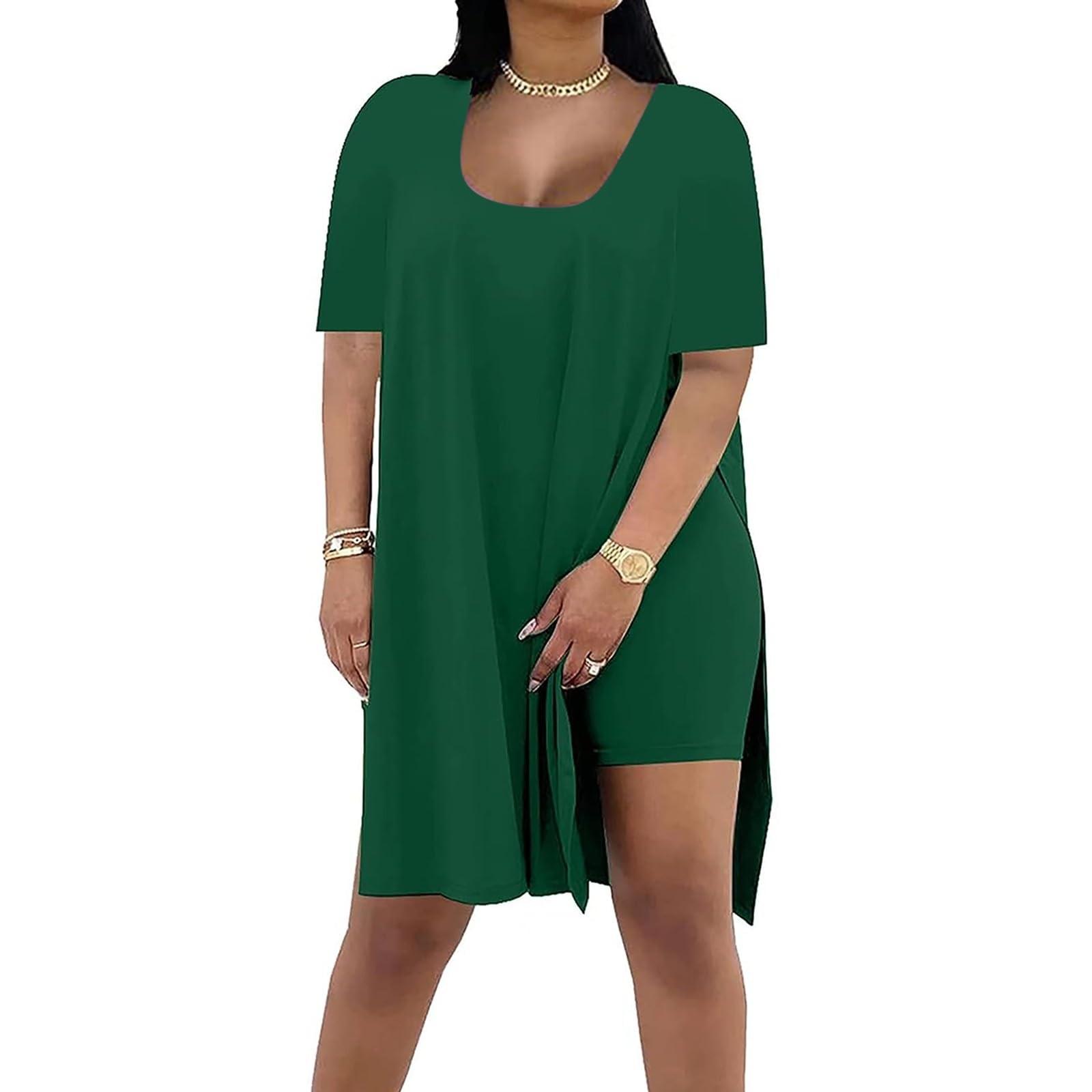 Модный женский летний однотонный свободный костюм из двух частей с короткими рукавами XXL темно-зеленого
Модный женский летний однотонный свободный костюм из двух частей с короткими рукавами XXL темно-зеленого