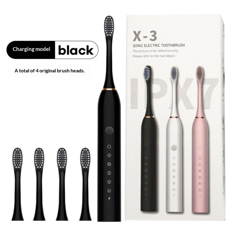 Sonic Electric Toothbrush For Adults Ipx7 Waterproof With 4 Brush Heads Usb Rechargeable High Frequency Cleaning 6 Cleaning Mode чорний
Sonic Electric Toothbrush For Adults Ipx7 Waterproof With 4 Brush Heads Usb Rechargeable High Frequency Cleaning 6 Cleaning Mode чорний