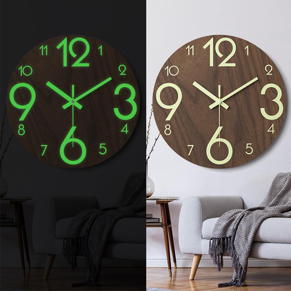 12 Inch Round Wooden Luminous Wall Clock Silent Non Ticking Clock Light In Dark Night For Home Bedroom Living Room Decoration 1
12 Inch Round Wooden Luminous Wall Clock Silent Non Ticking Clock Light In Dark Night For Home Bedroom Living Room Decoration 1