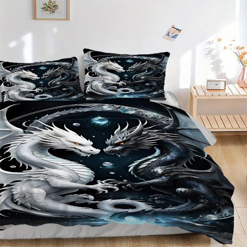 3PCs Mythical Dragons Design Cover Set, Breathable Fabric, Machine Washable (1 Duvet Cover + 2 Pillowcases) (Without Quilt) yy250911130 135x200cm
3PCs Mythical Dragons Design Cover Set, Breathable Fabric, Machine Washable (1 Duvet Cover + 2 Pillowcases) (Without Quilt) yy250911130 135x200cm