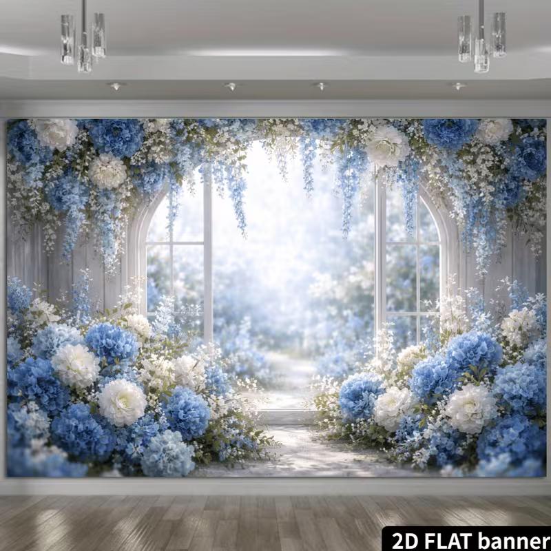 2D Floral Wedding Backdrop, Blue Hydrangea & White Flowers Party Background 47.2x31.5inch/120*80cm
2D Floral Wedding Backdrop, Blue Hydrangea & White Flowers Party Background 47.2x31.5inch/120*80cm