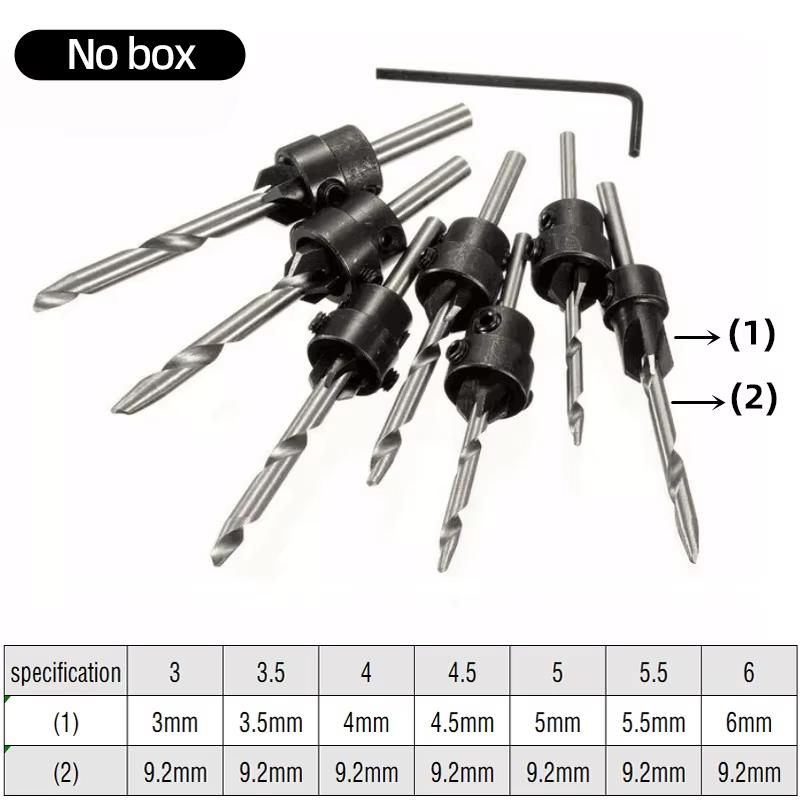 Tapered Countersink Drill Bit Set Woodworking Drilling Pilot Holes Depth Stop Collars Chamfer Counterbore Screw Hole Drill Tools
Tapered Countersink Drill Bit Set Woodworking Drilling Pilot Holes Depth Stop Collars Chamfer Counterbore Screw Hole Drill Tools