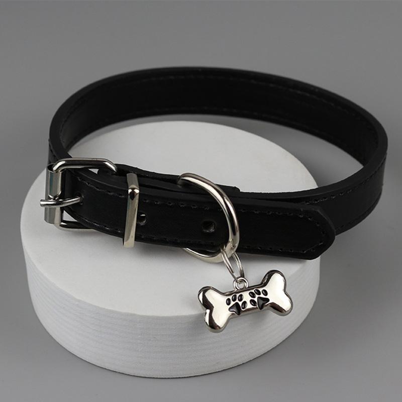 Модное панк-цветное женское ожерелье из кости собачьего когтя, изысканное колье из искусственной кожи с подвесками, милые крутые украшения для вечеринок, подарки на 2010 год 40cm чёрный