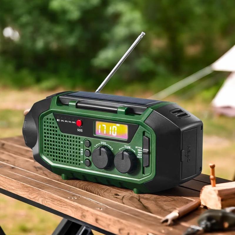 Portable Solar Hand-Crank Radio with Bluetooth Speaker for Emergency and Outdoor Use зелений
Portable Solar Hand-Crank Radio with Bluetooth Speaker for Emergency and Outdoor Use зелений