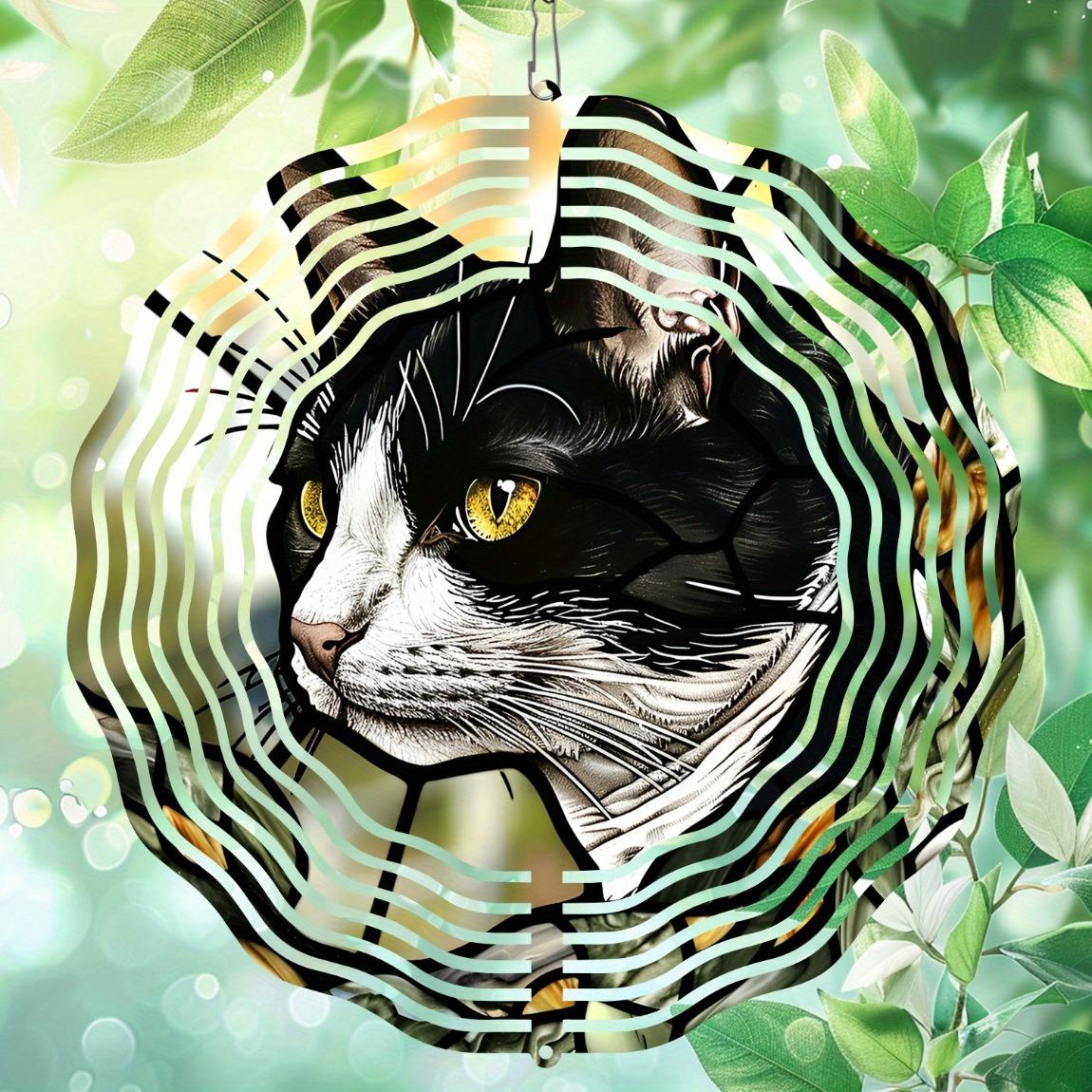 Metal Cat Wind Spinner 3D Kinetic Garden Decor Hanging Ornament for Outdoor Patio Yard No Electricity Needed Black White Cat with Leaves 01A
Metal Cat Wind Spinner 3D Kinetic Garden Decor Hanging Ornament for Outdoor Patio Yard No Electricity Needed Black White Cat with Leaves 01A