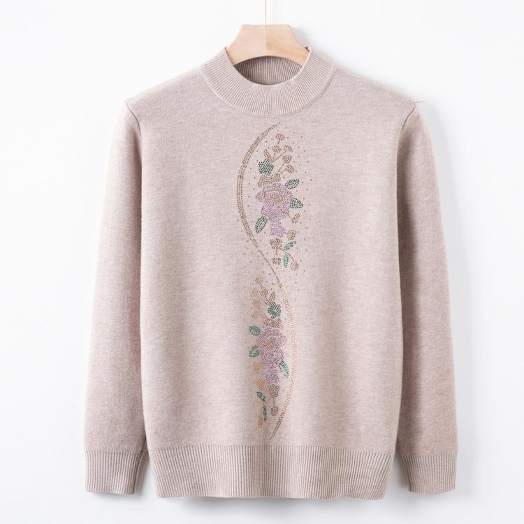 Женская одежда, Осень и Зима Плюс Бархат Утолщенный Интегрированный Бархат Трикотажный Топ с Круглым Вырезом Одежда для Мамы, Теплая Свитерная Одежда 4XL