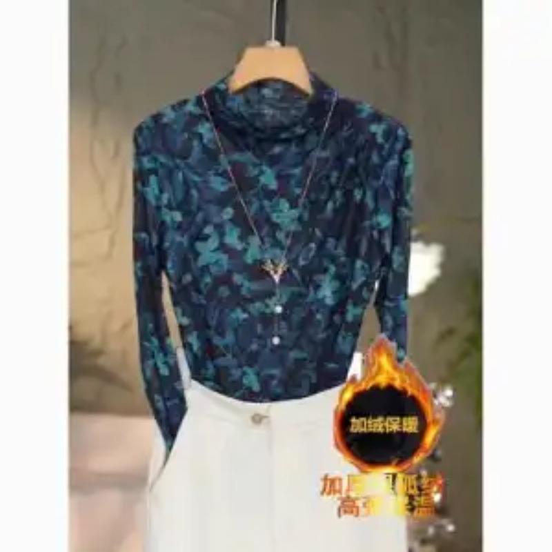 Women s Dark Blue Floral Print Turtleneck Top Slim Fit Long Sleeve Casual Blouse L синій
Women s Dark Blue Floral Print Turtleneck Top Slim Fit Long Sleeve Casual Blouse L синій