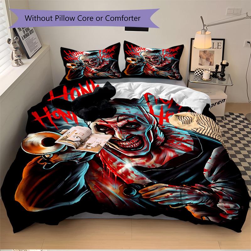 3pcs Horror Clown Print Duvet Cover Set, 1 Duvet Cover + 2 Pillowcases (No Insert), High-Definition Print, Home & Dorm Set yy251208004 135x200cm
3pcs Horror Clown Print Duvet Cover Set, 1 Duvet Cover + 2 Pillowcases (No Insert), High-Definition Print, Home & Dorm Set yy251208004 135x200cm