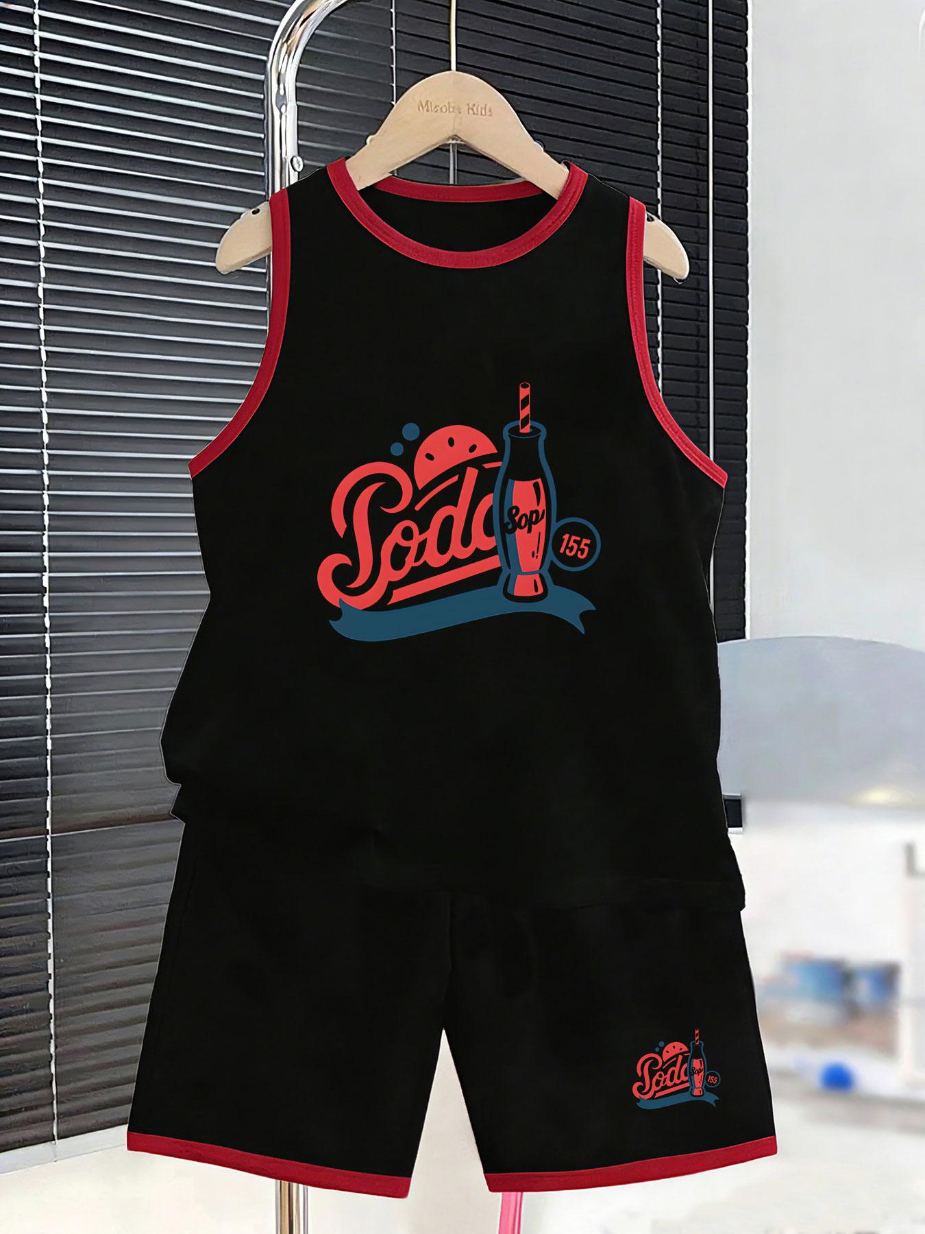 Boys’ retro soda theme set. Vintage prints, breathable fabric, loose fit for stylish summer casual wear. 7Y чорний
Boys’ retro soda theme set. Vintage prints, breathable fabric, loose fit for stylish summer casual wear. 7Y чорний