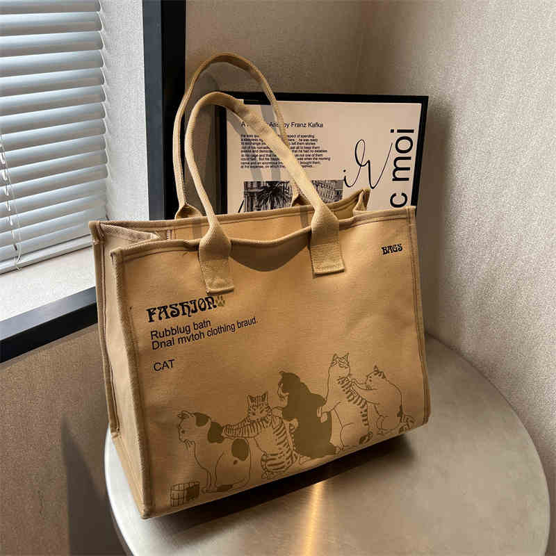 Carto Cat Canvas Tote Bag Casual Simple Student Travel Handbags Korean Large Capacity Women s Commuter One Shoulder Bag (30cm<Max Length<50cm) хаки
Carto Cat Canvas Tote Bag Casual Simple Student Travel Handbags Korean Large Capacity Women s Commuter One Shoulder Bag (30cm<Max Length<50cm) хаки