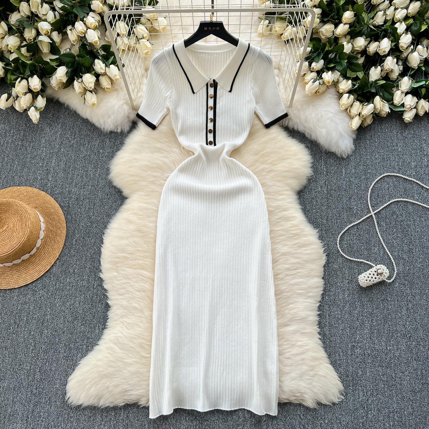 Новые летние женские трикотажные платья-поло с цветными блоками, элегантное облегающее платье с короткими рукавами и пуговицами, женское платье One Size белый
Новые летние женские трикотажные платья-поло с цветными блоками, элегантное облегающее платье с короткими рукавами и пуговицами, женское платье One Size белый