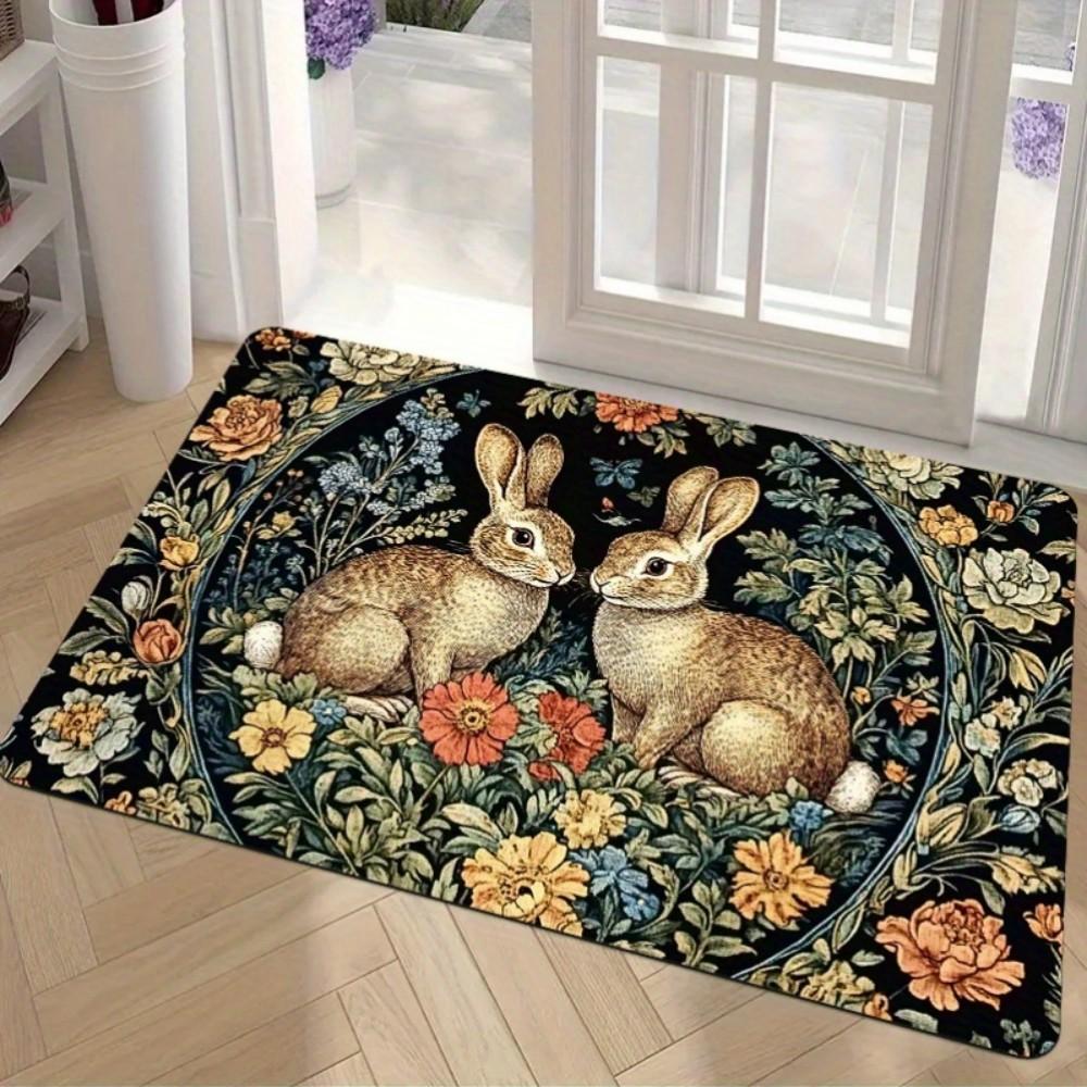 VIKAMA Vintage Rabbit and Floral Comfortable Soft Warm Noise-Reducing Entrance Hall Doormat Bathroom Carpet Home Decor 50cm x 80cm
VIKAMA Vintage Rabbit and Floral Comfortable Soft Warm Noise-Reducing Entrance Hall Doormat Bathroom Carpet Home Decor 50cm x 80cm