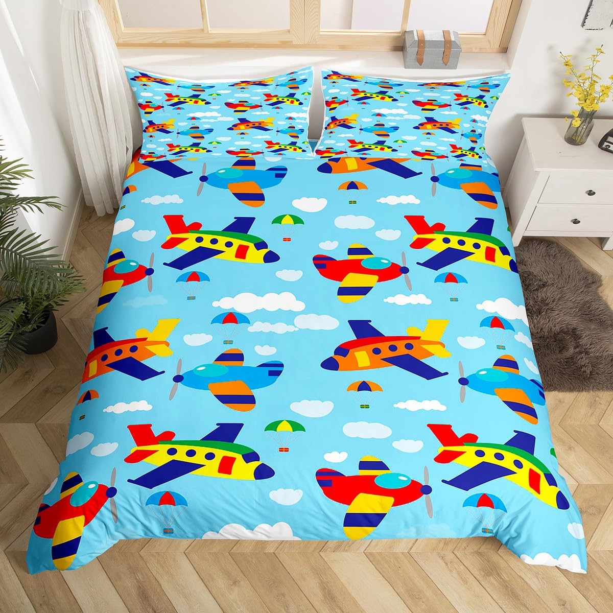 Children Kids Airplane Flight Theme Soft Duvet Cover Large 3 Piece Set Suitable for Children Kids featuring Tens Beding Rom Decoration Gift Super Soft 135*200cm Eu-Single
Children Kids Airplane Flight Theme Soft Duvet Cover Large 3 Piece Set Suitable for Children Kids featuring Tens Beding Rom Decoration Gift Super Soft 135*200cm Eu-Single