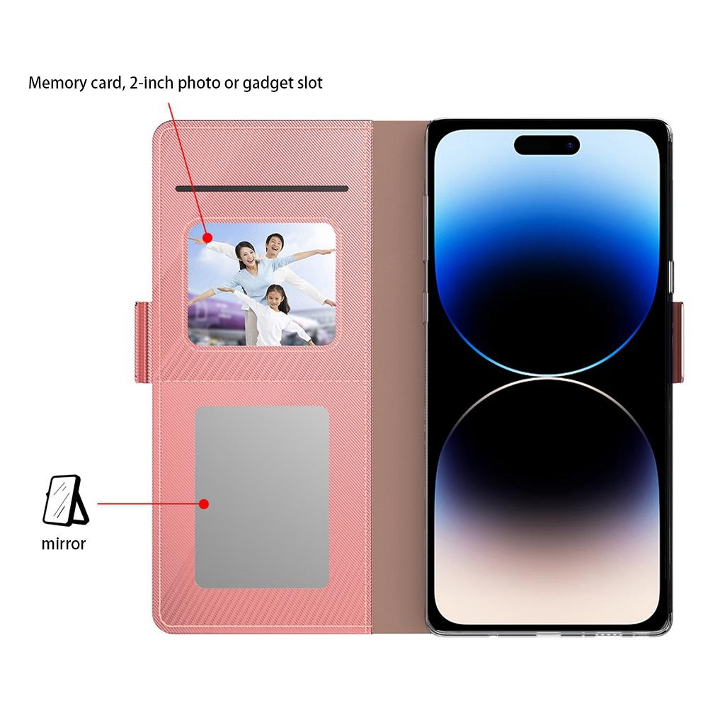 For iPhone 15 Case Anti-Scratch Stand Shell PU Leather Phone Cover with Mirror,Card Slot Rose Gold
For iPhone 15 Case Anti-Scratch Stand Shell PU Leather Phone Cover with Mirror,Card Slot Rose Gold