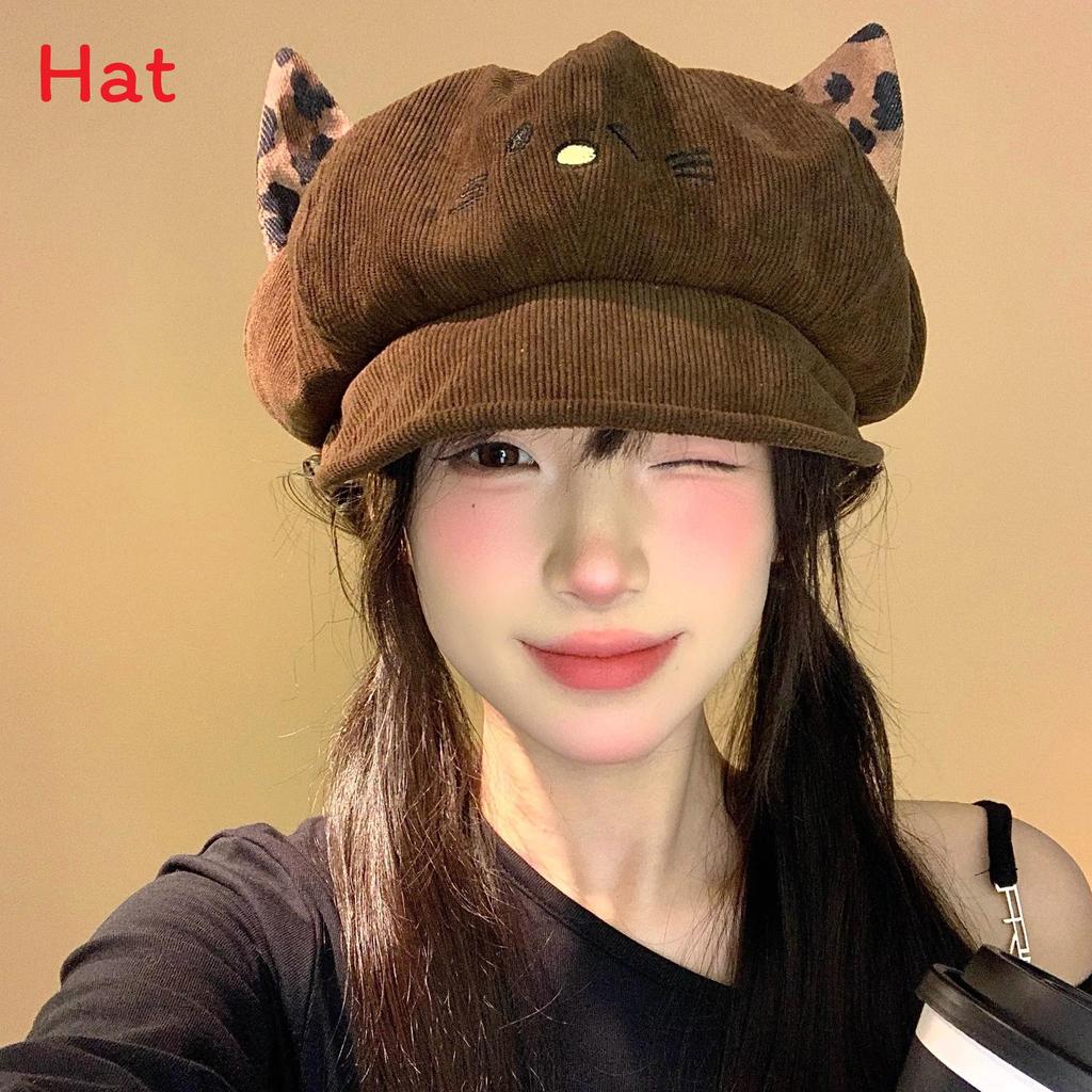 Cat Ear Beret Hat For Women With Embroidered Leopard Pattern For Fall Winter Fashion коричневий
Cat Ear Beret Hat For Women With Embroidered Leopard Pattern For Fall Winter Fashion коричневий