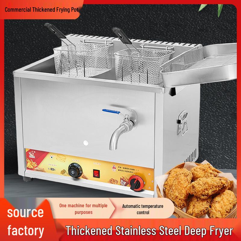 Commercial Gas-Fired Stainless Steel Automatic Fryer for Churros and Chicken Cutlets 20L (1mm Inner Pot)
Commercial Gas-Fired Stainless Steel Automatic Fryer for Churros and Chicken Cutlets 20L (1mm Inner Pot)