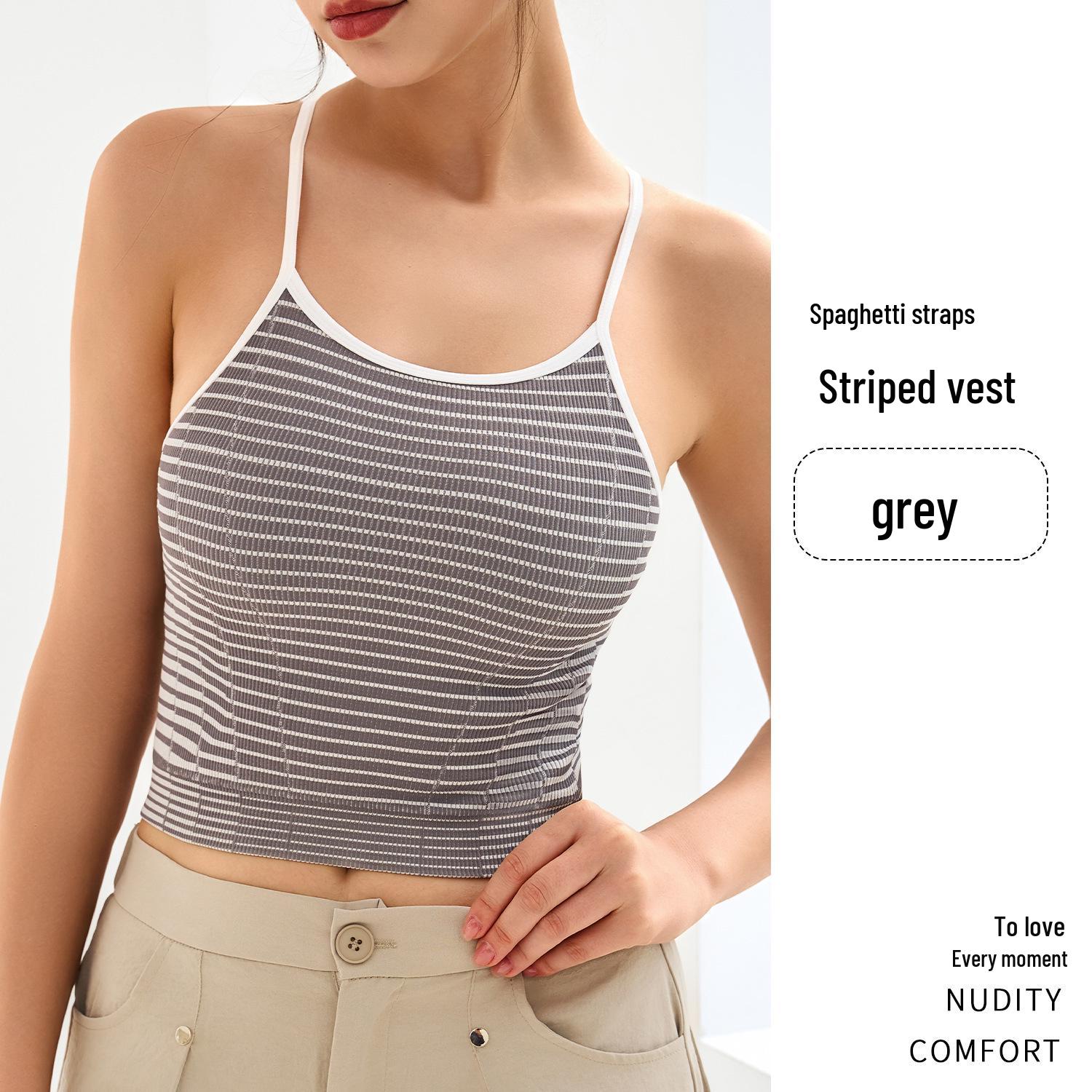 Бесшовный женский бюстгальтер для йоги Jiuyi на тонких бретелях и с фиксированными чашками Medium серый
Бесшовный женский бюстгальтер для йоги Jiuyi на тонких бретелях и с фиксированными чашками Medium серый