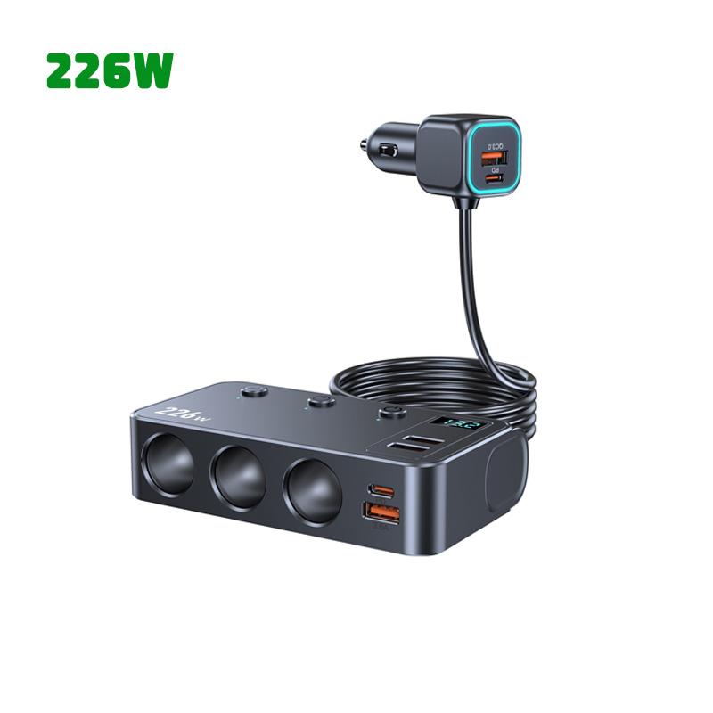 226W Car Charger Fast Charging Cigarette Lighter Split Adapter PD QC3.0 USB Voltage Display Front Rear Charge 12V 24V Truck SUV чорний
226W Car Charger Fast Charging Cigarette Lighter Split Adapter PD QC3.0 USB Voltage Display Front Rear Charge 12V 24V Truck SUV чорний