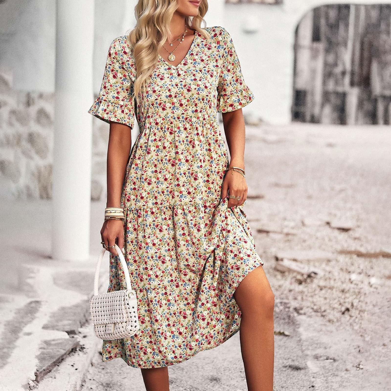 Модное и сексуальное женское элегантное платье с v-образным вырезом, летние платья с короткими рукавами L бежевый
Модное и сексуальное женское элегантное платье с v-образным вырезом, летние платья с короткими рукавами L бежевый