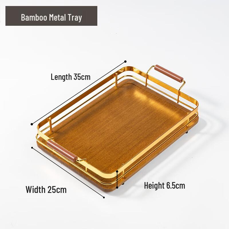 Bamboo Wood Tray with Metal Handles
Bamboo Wood Tray with Metal Handles