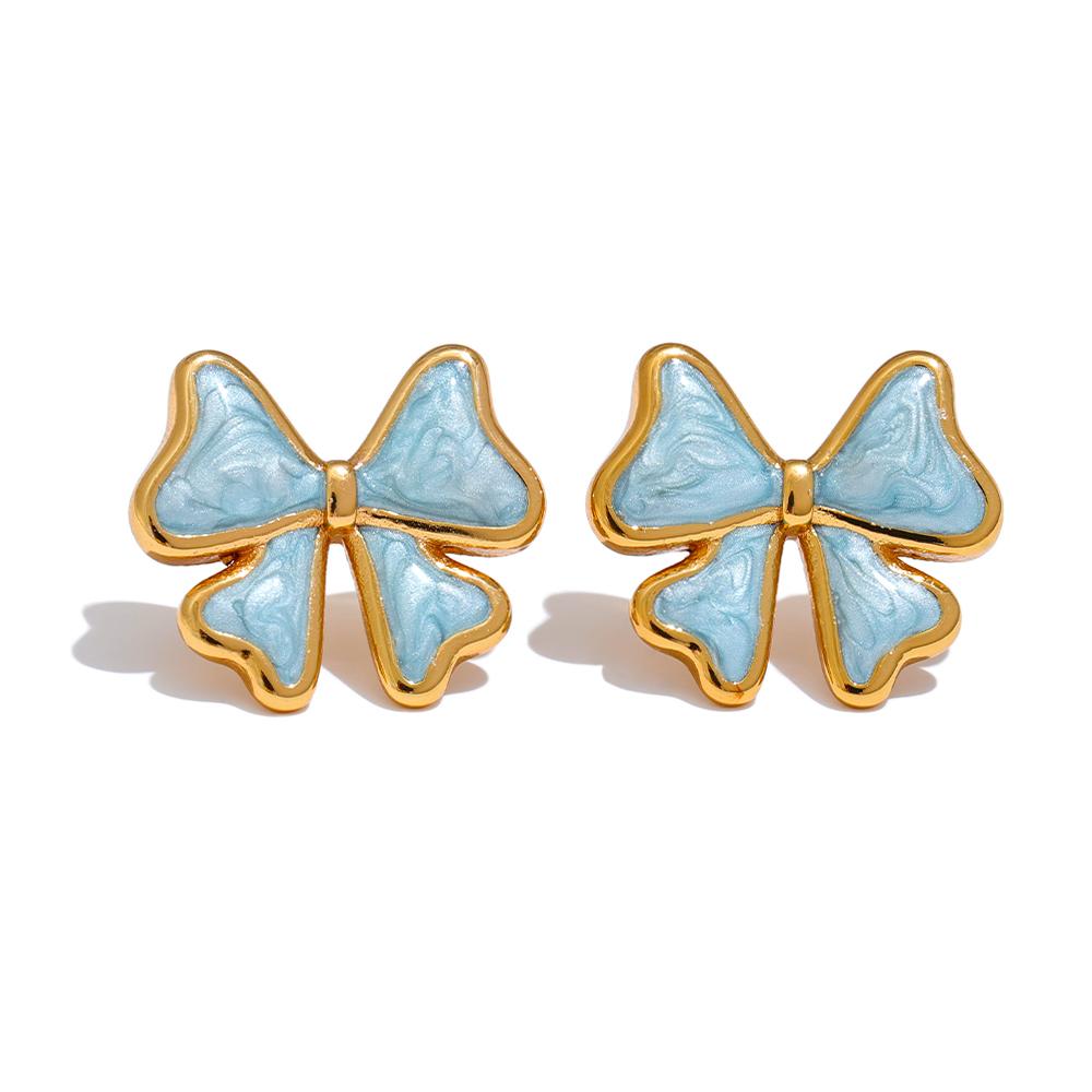 Yhpup Exquisite Blue Black White Enamel Bowknot Bow Stud Earrings Rust Proof Stainless Steel Cute Charm Fashion Jewelry Gift
Yhpup Exquisite Blue Black White Enamel Bowknot Bow Stud Earrings Rust Proof Stainless Steel Cute Charm Fashion Jewelry Gift