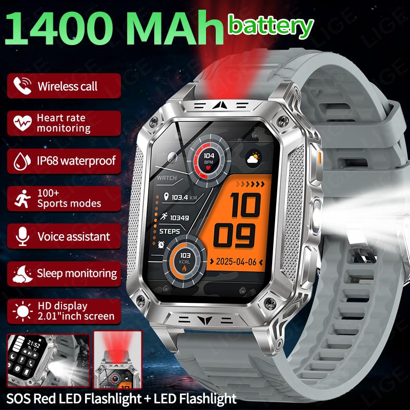Military 1400mAh Battery Smart Watch Man Fitness Tracking IP68 Waterproof Tactical Sports Flashlight Men s Phone Smartwatch 1400mAh Big Battery сірий
Military 1400mAh Battery Smart Watch Man Fitness Tracking IP68 Waterproof Tactical Sports Flashlight Men s Phone Smartwatch 1400mAh Big Battery сірий