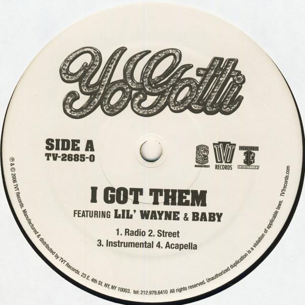 12inch Record YO GOTTI - I Got Them / That s What They Made TV26850 TVT Records, In 2006 US Rap & Hip-Hop/R&B Used
12inch Record YO GOTTI - I Got Them / That s What They Made TV26850 TVT Records, In 2006 US Rap & Hip-Hop/R&B Used