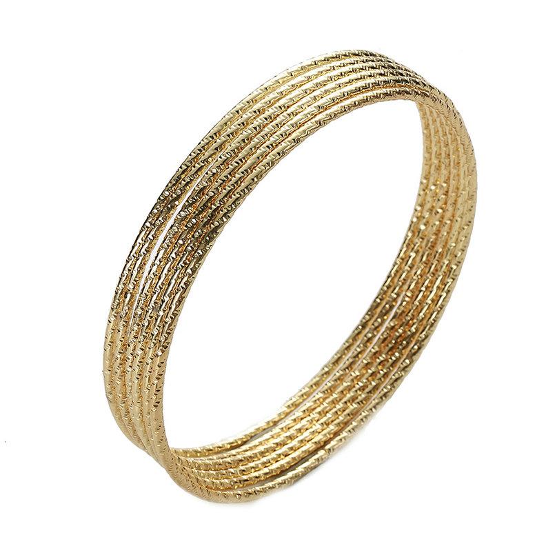 6PC/SET Fashion Gold Plated Copper Color Bangles Bracelets For Women 68mm Big Circle Wire Indian Bangle Zircon Gifts Wholesale золотий
6PC/SET Fashion Gold Plated Copper Color Bangles Bracelets For Women 68mm Big Circle Wire Indian Bangle Zircon Gifts Wholesale золотий