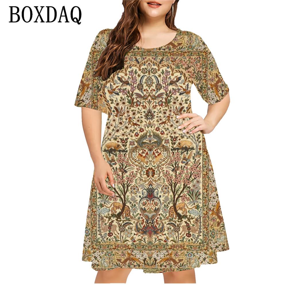 Summer Retro Ladies Ethnic Style 3D Printing Dress Women s Casual Short-sleeved Loose A-line Dress S
Summer Retro Ladies Ethnic Style 3D Printing Dress Women s Casual Short-sleeved Loose A-line Dress S
