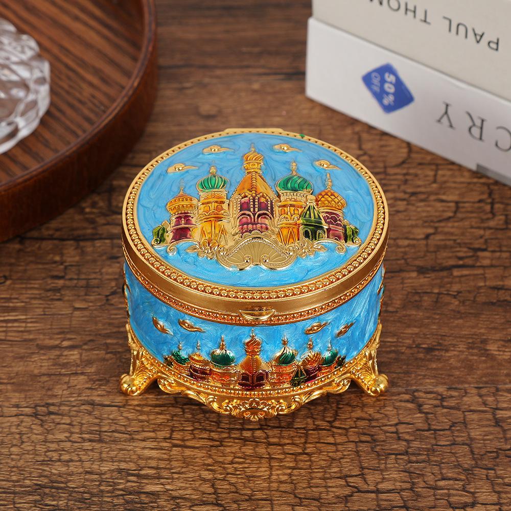 European Castle Round Jewelry Box, Light Luxury Organizer for Necklaces Rings, Creative Elegant Vanity Storage Case 8x5.5cm синий
European Castle Round Jewelry Box, Light Luxury Organizer for Necklaces Rings, Creative Elegant Vanity Storage Case 8x5.5cm синий
