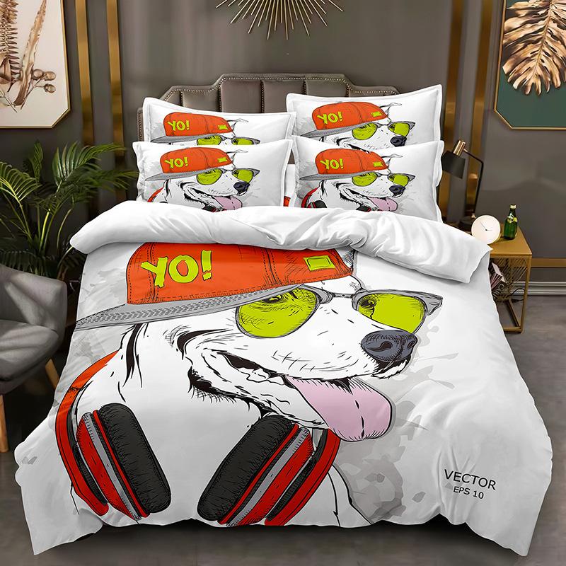 Cute Animal Pet Pattern Print Quilt Cover Pillowcase 3D Digital Printing Three-Piece Set 90*190
Cute Animal Pet Pattern Print Quilt Cover Pillowcase 3D Digital Printing Three-Piece Set 90*190